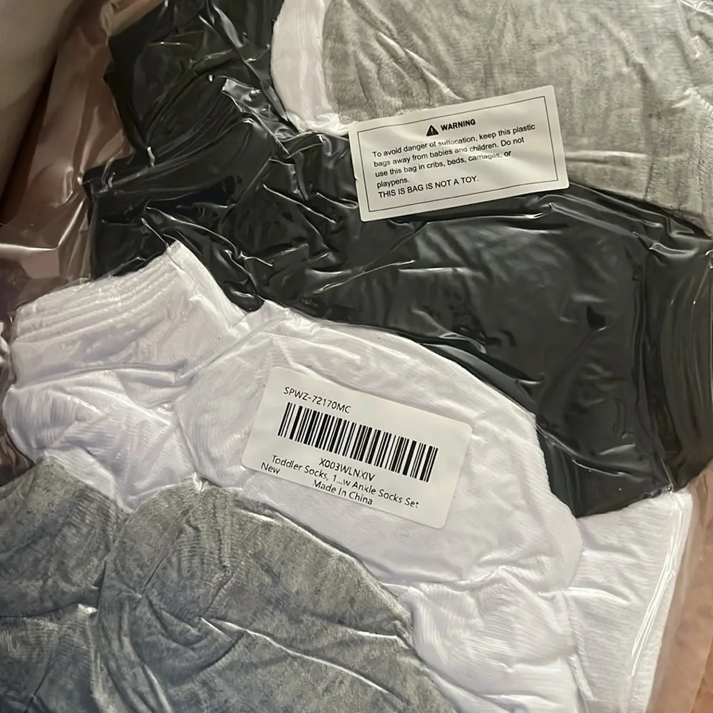 NWT Toddler 2T to 4T Black, White, Gray no show ankle socks 16 pair